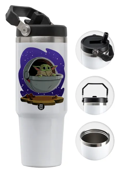 Baby Yoda mandalorian — Θερμός Ανοξείδωτο 30oz με χερούλι