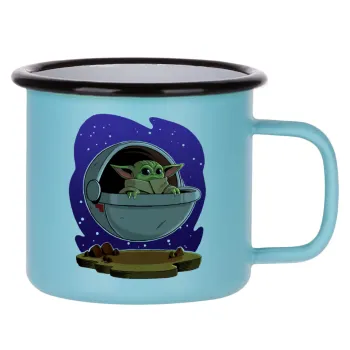 Baby Yoda mandalorian, Κούπα Μεταλλική εμαγιέ ΜΑΤ σιέλ 360ml