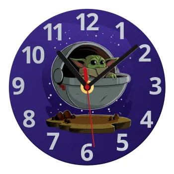 Baby Yoda mandalorian, Ρολόι τοίχου γυάλινο (20cm)