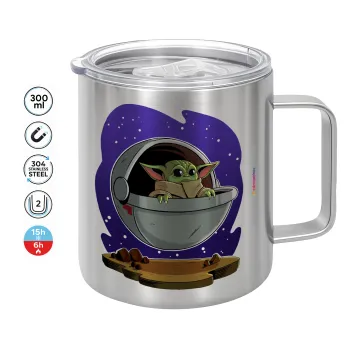 Baby Yoda mandalorian, Mug Stainless steel double wall 300ml