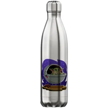 Baby Yoda mandalorian, Μεταλλικό παγούρι θερμός Inox (Stainless steel), διπλού τοιχώματος, 750ml