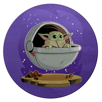 Baby Yoda mandalorian, Επιφάνεια κοπής γυάλινη στρογγυλή (30cm)