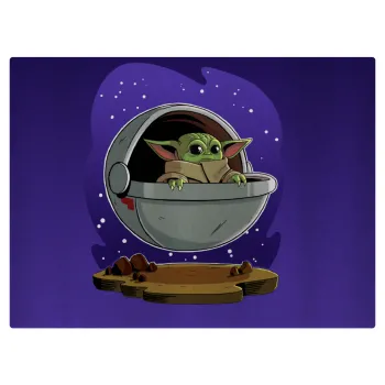 Baby Yoda mandalorian, Επιφάνεια κοπής γυάλινη (38x28cm)