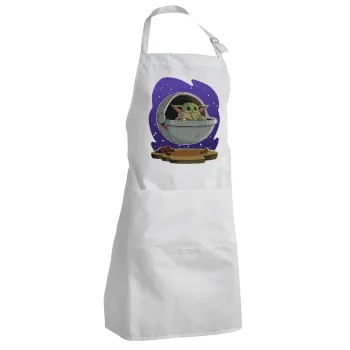 Baby Yoda mandalorian, Adult Chef Apron (with sliders and 2 pockets)