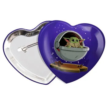 Baby Yoda mandalorian, Κονκάρδα παραμάνα καρδιά (57x52mm)