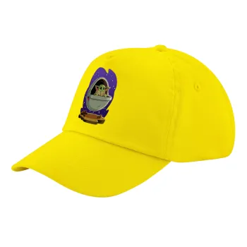 Baby Yoda mandalorian, Child's Baseball Cap, 100% Cotton Twill, Yellow (COTTON, CHILD, UNISEX, ONE SIZE)