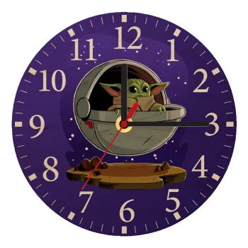 Baby Yoda mandalorian, Ρολόι τοίχου ξύλινο plywood (20cm)