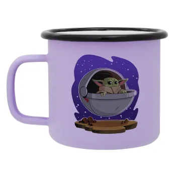 Baby Yoda mandalorian, Κούπα Μεταλλική εμαγιέ ΜΑΤ Light Pastel Purple 360ml
