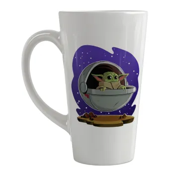 Baby Yoda mandalorian, Κούπα κωνική Latte Μεγάλη, κεραμική, 450ml