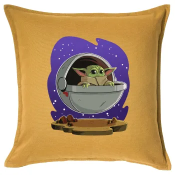 Baby Yoda mandalorian, Sofa cushion YELLOW 50x50cm includes filling