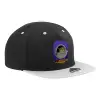 Adult Flat Snapback Hat Black/Grey, (100% COTTON TWILL, ADULT, UNISEX, ONE SIZE)