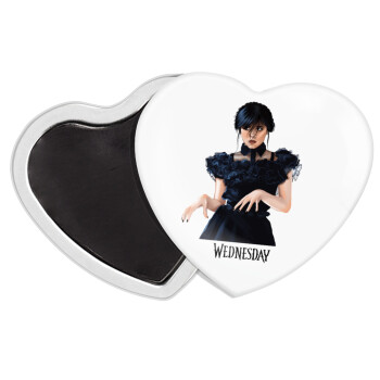 Wednesday Adams, dance with hands, Μαγνητάκι καρδιά (57x52mm)