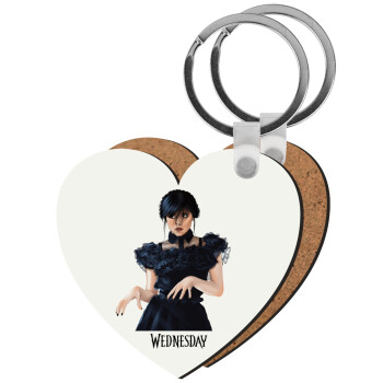 Wednesday Adams, dance with hands, Μπρελόκ Ξύλινο καρδιά MDF