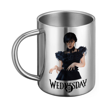 Wednesday Adams, dance with hands, Ανοξείδωτη Μεταλλική Κούπα 450ml - Διπλού Τοιχώματος