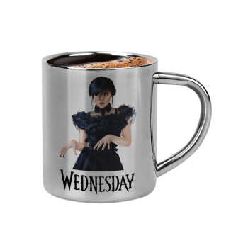 Wednesday Adams, dance with hands, Κουπάκι μεταλλικό διπλού τοιχώματος για espresso (220ml)