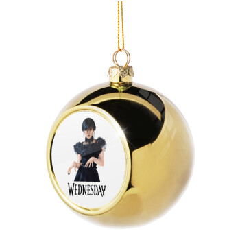 Wednesday Adams, dance with hands, Golden Christmas tree ball ornament 8cm