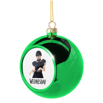 Wednesday Adams, dance with hands, Χριστουγεννιάτικη μπάλα δένδρου Πράσινη 8cm