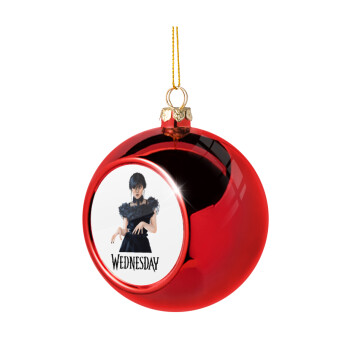 Wednesday Adams, dance with hands, Χριστουγεννιάτικη μπάλα δένδρου Κόκκινη 8cm