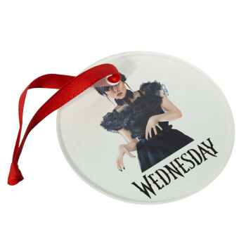 Wednesday Adams, dance with hands, Στολίδι Χριστουγεννιάτικο στολίδι γυάλινο 9cm