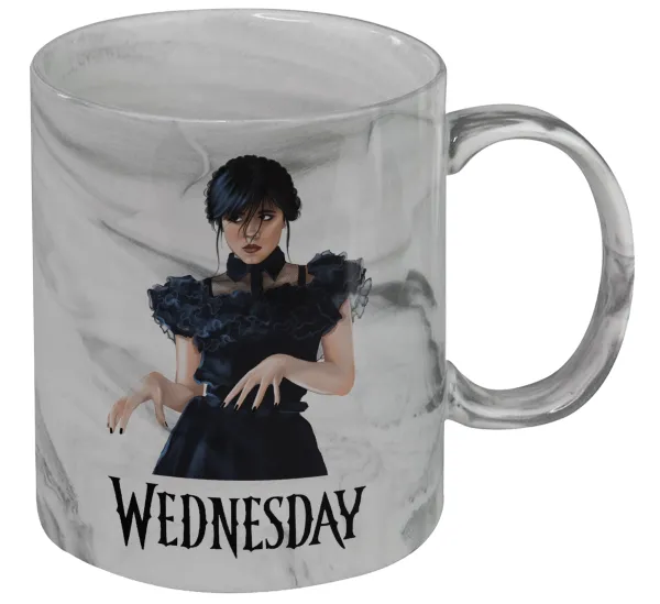 Wednesday Adams — Κούπα κεραμική, marble style (μάρμαρο), 330ml