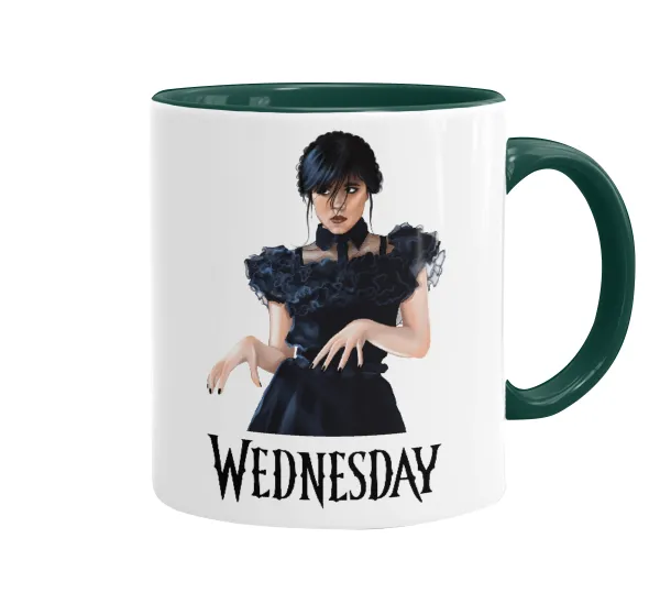 Wednesday Adams — Κούπα χρωματιστή πράσινη, κεραμική, 330ml