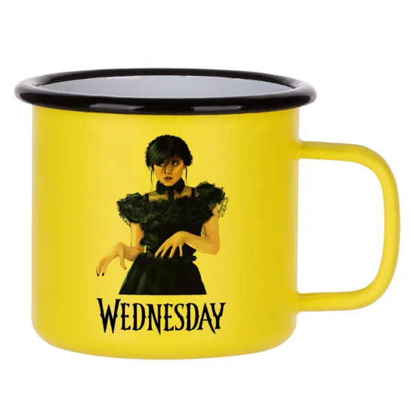 Wednesday Adams — Κούπα Μεταλλική εμαγιέ ΜΑΤ Κίτρινη 360ml