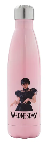 Wednesday Adams — Μεταλλικό παγούρι θερμός Ροζ Ιριδίζον (Stainless steel), διπλού τοιχώματος, 500ml