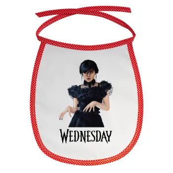 Wednesday Adams, dance with hands, Σαλιάρα μωρού αλέκιαστη με κορδόνι Κόκκινη