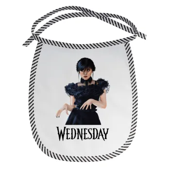 Wednesday Adams, dance with hands, Σαλιάρα μωρού αλέκιαστη με κορδόνι Μαύρη