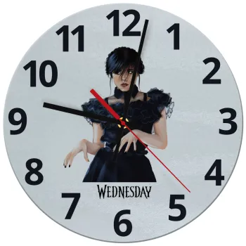 Wednesday Adams, dance with hands, Ρολόι τοίχου γυάλινο (30cm)