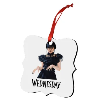 Wednesday Adams, dance with hands, Christmas ornament polygon wooden 7.5cm