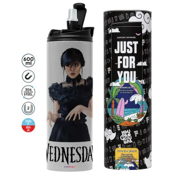 Wednesday Adams, dance with hands, Tumbler stainless steel GREY 600ml