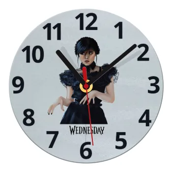 Wednesday Adams, dance with hands, Ρολόι τοίχου γυάλινο (20cm)