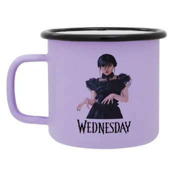 Wednesday Adams, dance with hands, Κούπα Μεταλλική εμαγιέ ΜΑΤ Light Pastel Purple 360ml