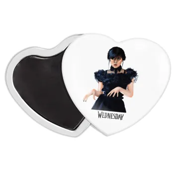 Wednesday Adams, dance with hands, Μαγνητάκι καρδιά (57x52mm)