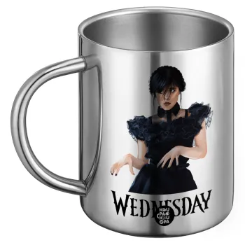 Wednesday Adams, dance with hands, Ανοξείδωτη Μεταλλική Κούπα 450ml - Διπλού Τοιχώματος