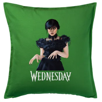 Wednesday Adams, dance with hands, Sofa cushion Green 50x50cm includes filling