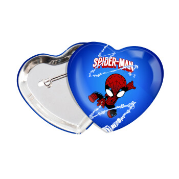 Spiderman kid, Κονκάρδα παραμάνα καρδιά (57x52mm)