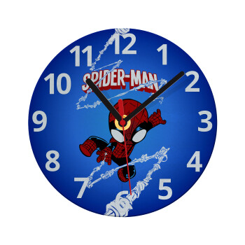 Spiderman kid, Ρολόι τοίχου γυάλινο (20cm)