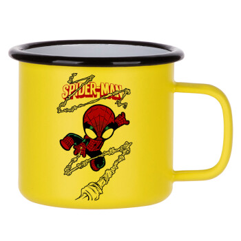 Spiderman kid, Metallic enamel MATT Yellow cup 360ml
