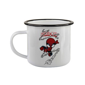 Spiderman kid, Κούπα εμαγιέ με μαύρο χείλος 360ml