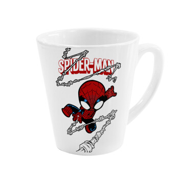 Spiderman kid, Κούπα κωνική Latte Λευκή, κεραμική, 300ml