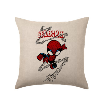 Spiderman kid, Μαξιλάρι καναπέ ΛΙΝΟ 40x40cm περιέχεται το  γέμισμα