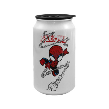 Spiderman kid, Κούπα ταξιδιού μεταλλική με καπάκι (tin-can) 500ml