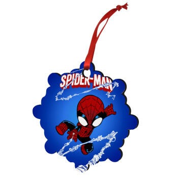 Spiderman kid, Christmas ornament snowflake wooden 7.5cm
