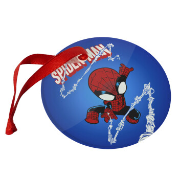 Spiderman kid, Χριστουγεννιάτικο στολίδι γυάλινο 9cm