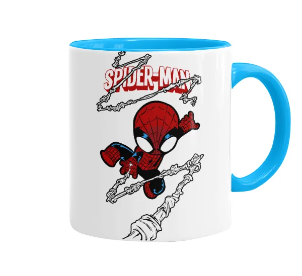 Spiderman kid — Κούπα χρωματιστή γαλάζια, κεραμική, 330ml