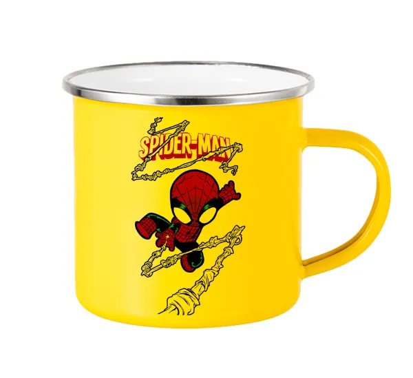 Spiderman kid — Yellow Enamel Metallic Cup 360ml