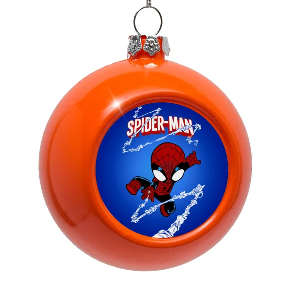 Spiderman kid — Στολίδι Χριστουγεννιάτικη μπάλα δένδρου Πορτοκαλί 8cm