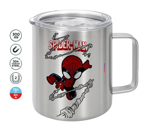 Spiderman kid — Double-walled stainless steel mug 300ml with temperature-retaining lid